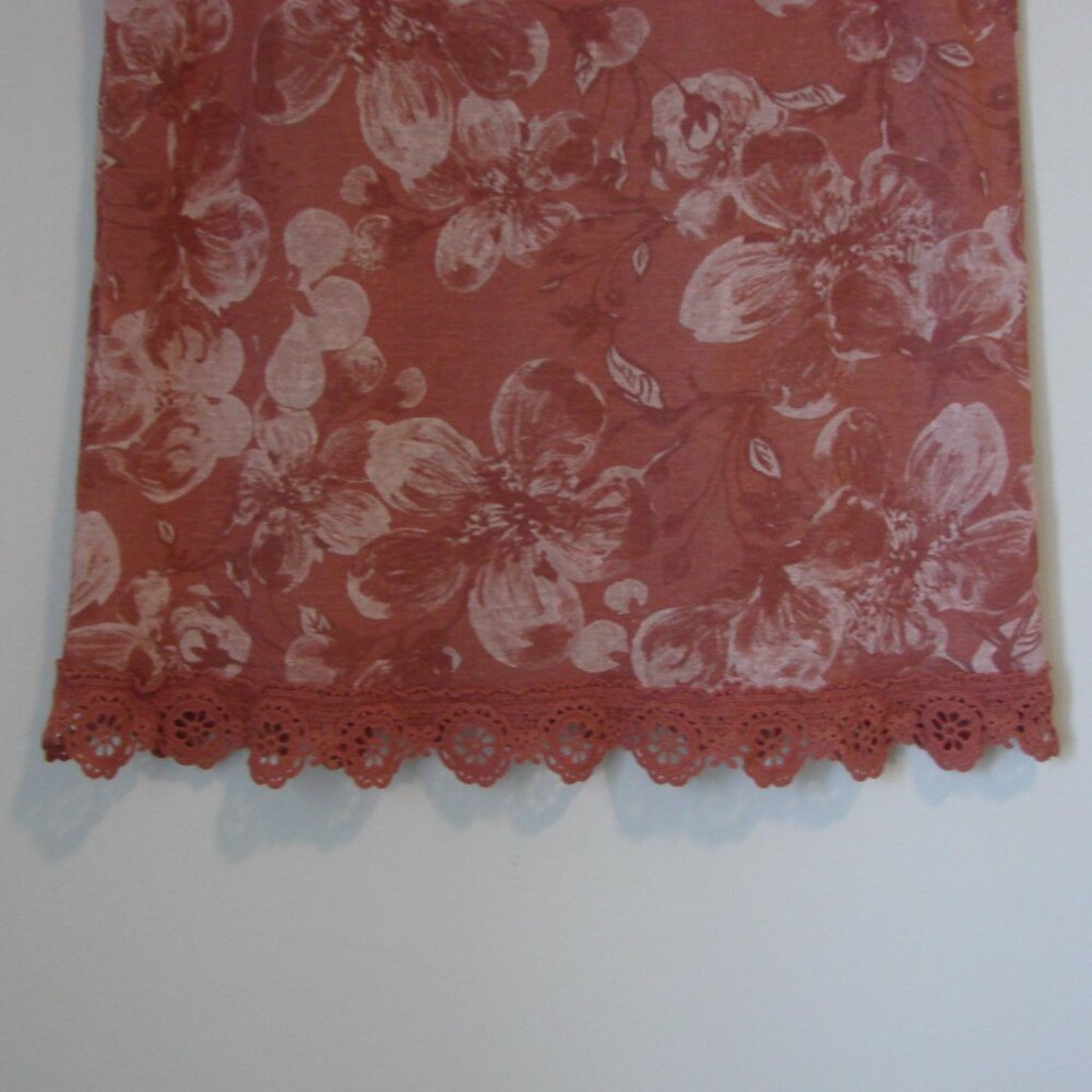 Crochet Lace Floral Tank Top Italy Soft Pink Salmon Boho Flowy Loose Size Small - Picture 14 of 14